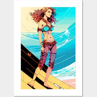 surf vibes, surfer girl, beach party, v3 Posters and Art